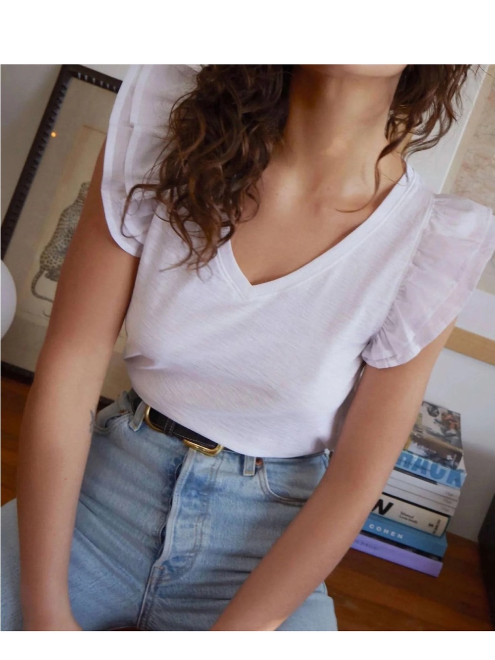 Nation LTD Rylan contrast Ruffle Top - Picture 2 of 6